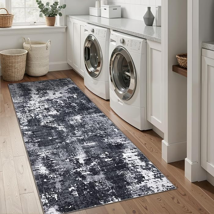 Sasttie 2x8 Soft Runner Rug for Entryway, Modern Abstract Washable Carpet for Hallway, Kitchen an... | Amazon (US)