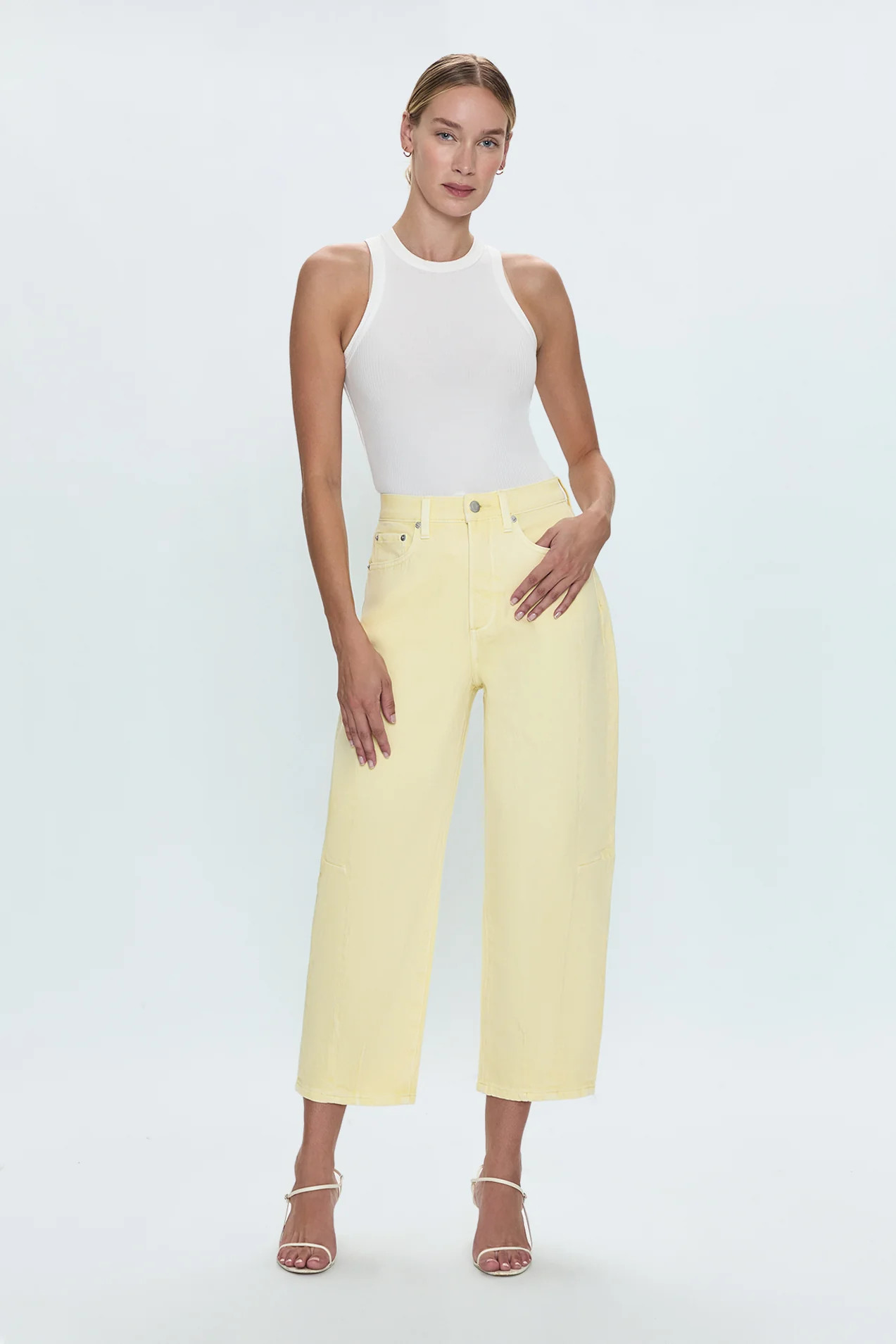 Eli High Rise Arched Leg- Soft Buttercup | Pistola Denim