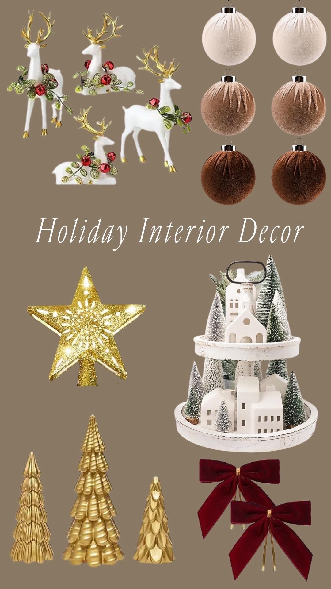 Holiday Interior Decor ✨  
Elegant, cozy, and timeless — this curated selection of neutral ornaments, gold accents, and classic reindeer figurines brings a sophisticated charm to your home this season. Perfect for creating a warm and festive holiday atmosphere.  

Tap to shop and bring holiday magic into every corner.  

holiday home decor, christmas interior ideas, elegant christmas decorations, cozy holiday style, neutral christmas decor, festive gold accents  

Follow me on Instagram and YouTube @kirasfashionfinds



#LTKHome #LTKHoliday