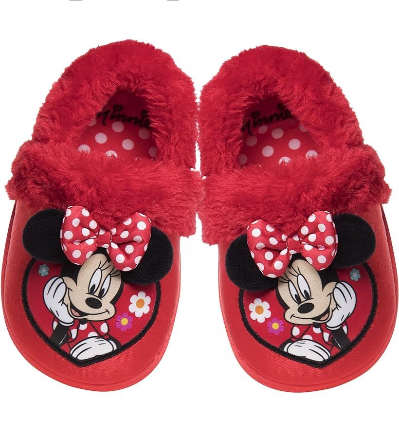 Josmo Kids Unisex-Child Girls Minnie Mouse Slippers Indoor House Shoes Warm Plush Slip-ons | Amazon (US)