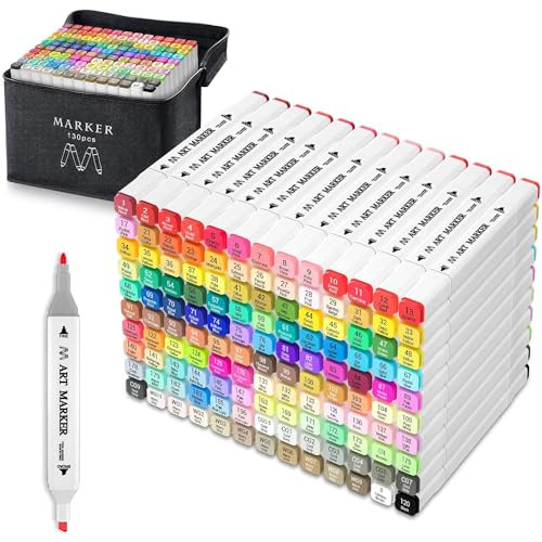 Tommax 130 Colors Dual Tip Alcohol Markers, Sketch Markers Set for Kids Adults Artists Painting, Coloring, Sketching, and Drawing Alcohol Based Markers Pen | Amazon (US)