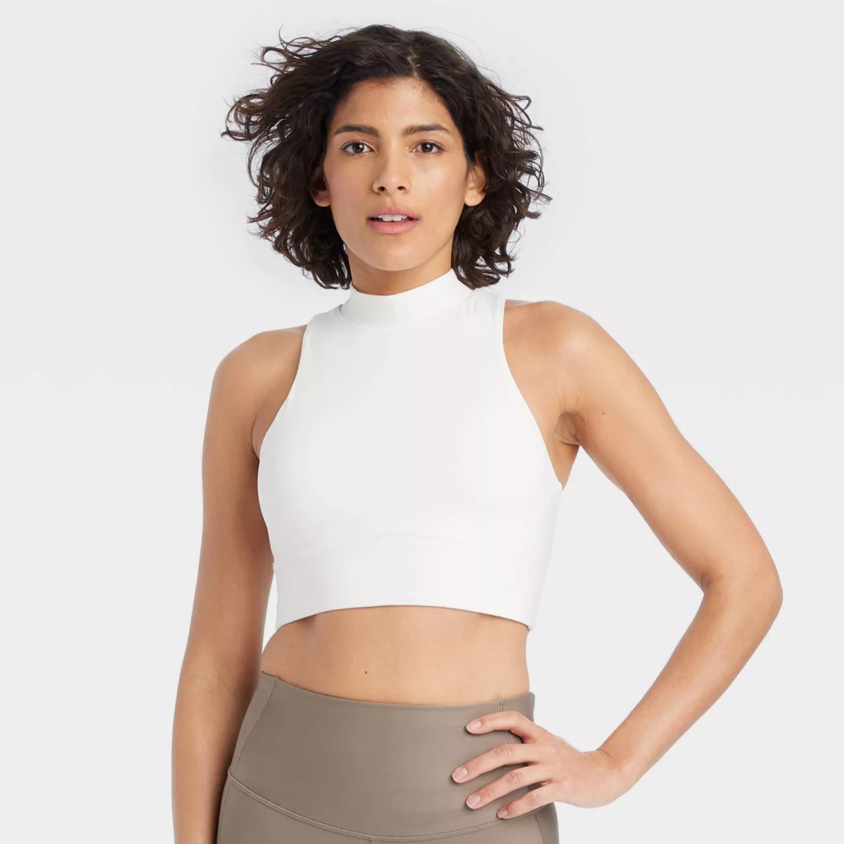 Women's Light Support High-Neck Crop Sports Bra - All In Motion™ | Target