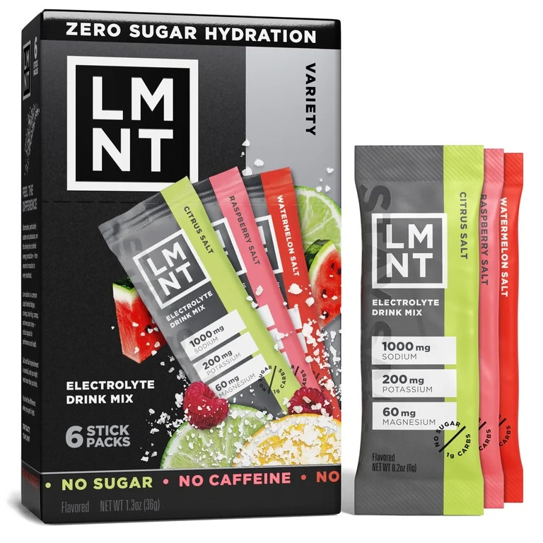 LMNT Zero Sugar Electrolyte Drink Mix - Variety Pack - 6ct | Walmart (US)