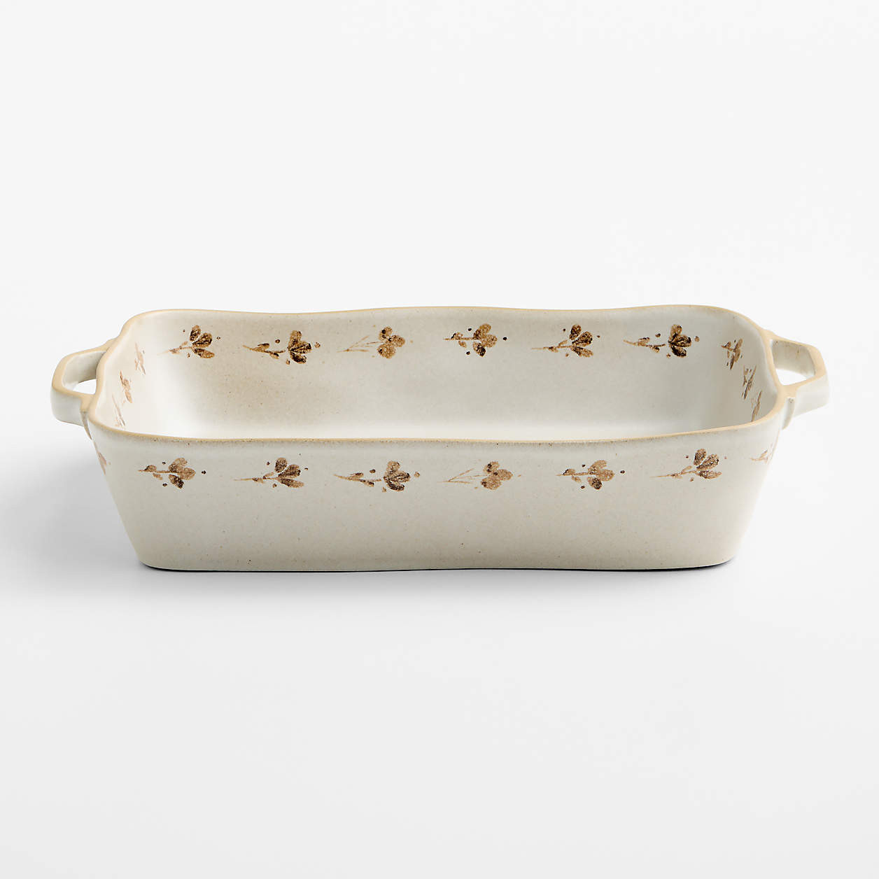 Marin Botanical 13.5"x10" Large Stoneware Baker | Crate & Barrel | Crate & Barrel