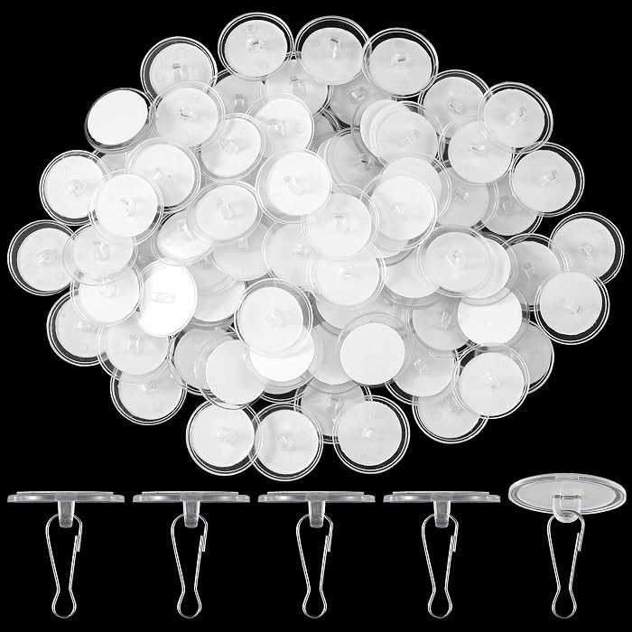 80 Pack Self-Adhesive Ceiling Hooks for Hanging, Sticky Damage-Free No-Drill Ceiling Discs, Remov... | Amazon (US)