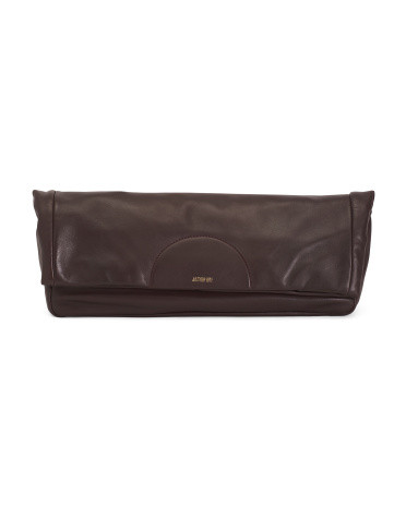 Leather Foldover Clutch | TJ Maxx
