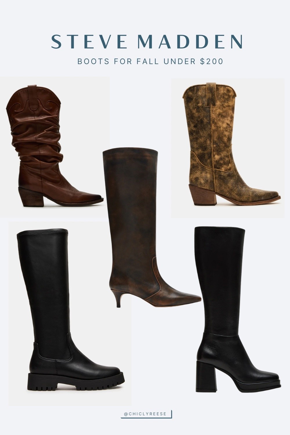 You’re cute boots! Love these boots for fall from Steve Madden all under $200. You can find everything from a classic knee-high to a slouchy western/cowboy boot to an edgy platform boot. 

#LTKSeasonal #LTKShoeCrush #LTKStyleTip