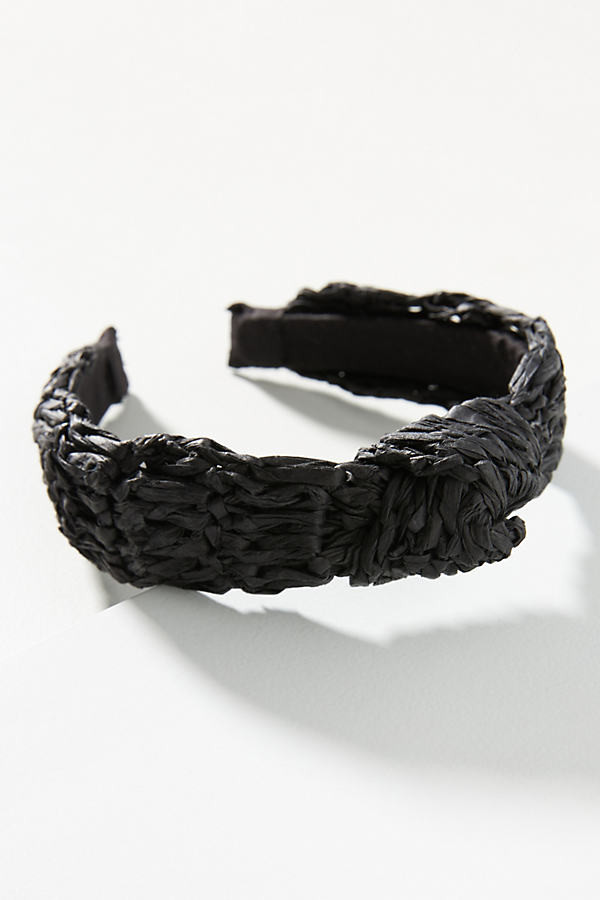 Raffia Knotted Headband By Anthropologie in Black | Anthropologie (US)