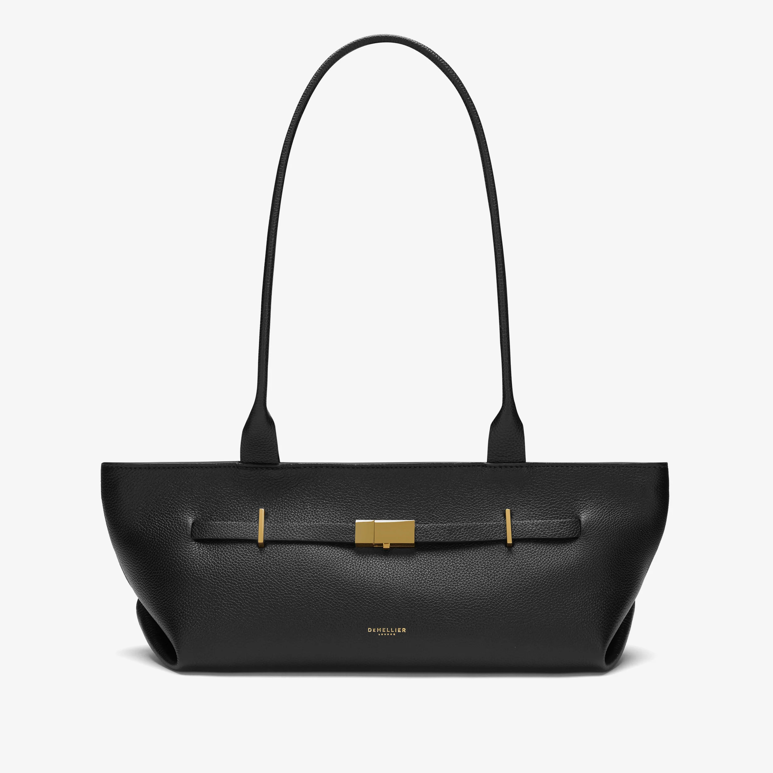 DeMellier The New York Shoulder in Black Small Grain Leather Shoulder bag | DeMellier