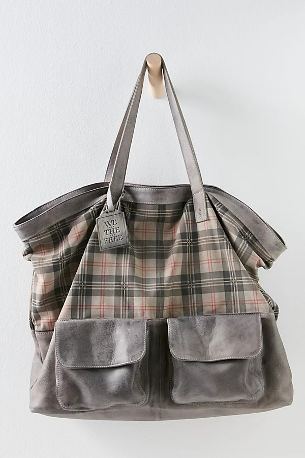 We The Free Rockport Tote by We The Free at Free People, Mineral Plaid, One Size | Free People (Global - UK&FR Excluded)