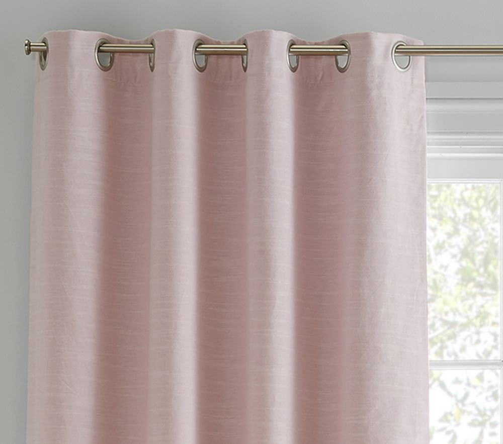Custom Evelyn Grommet Blackout Panel, 44 x 96"", Light Pink | Pottery Barn Kids