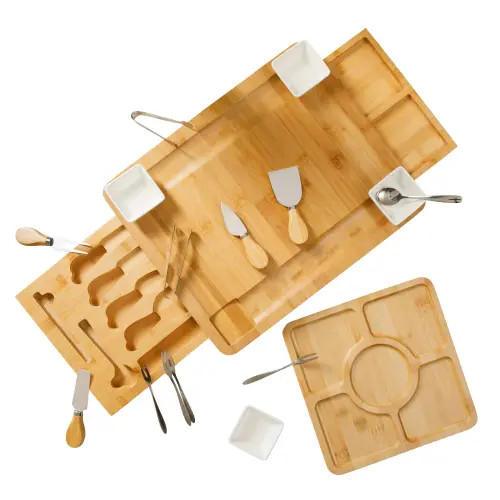 Gibson Home Rustic Inspirations 18-Piece Charcuterie Board Set in Natural at Nordstrom | Nordstrom
