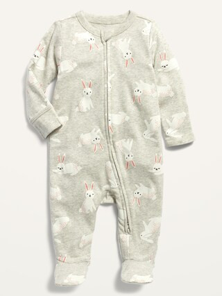 Printed Fold-Over Mitten Footed One-Piece for Baby | Old Navy (CA)