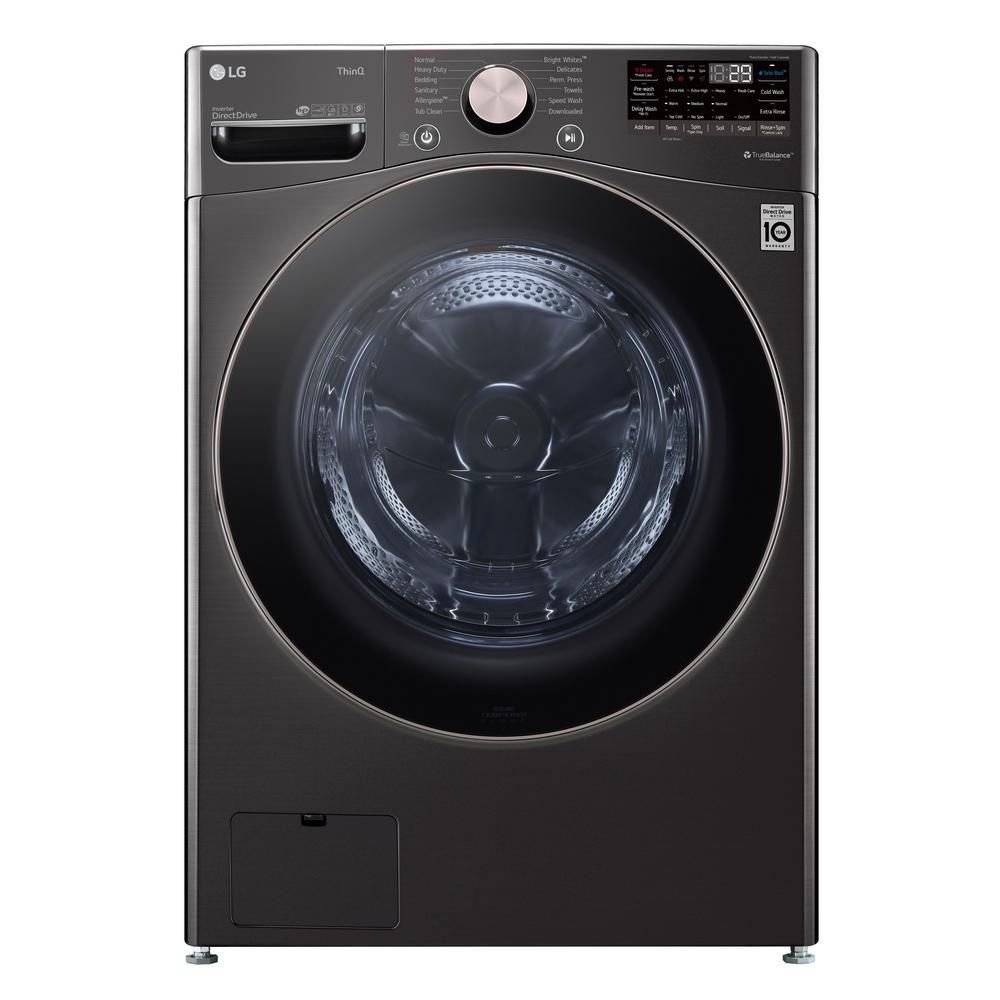 LG Electronics 27 in. 4.5 cu. ft. Black Steel Ultra Capacity Front Load Washing Machine with Turb... | The Home Depot