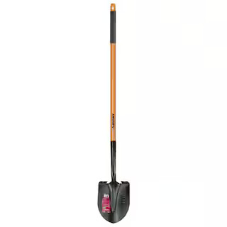 47 in. L Wood Handle Carbon Steel Digging Shovel with Grip | The Home Depot