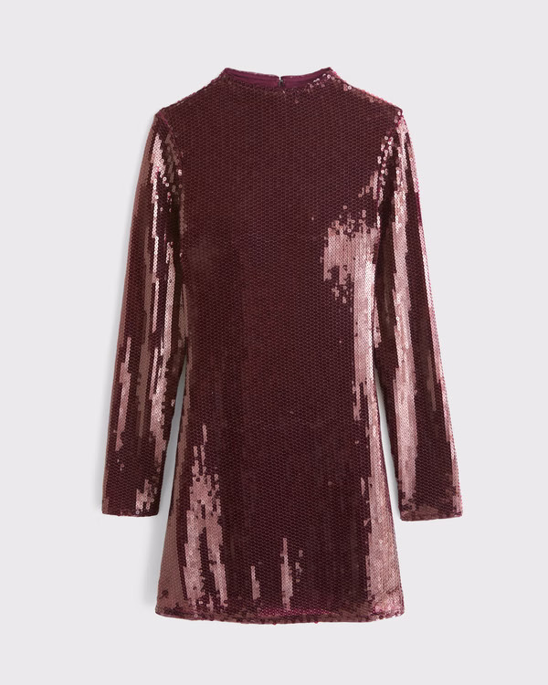 Women's The A&F Paloma Long-Sleeve Sequin Mini Dress | Women's 25% Off Select Styles | Abercrombi... | Abercrombie & Fitch (US)