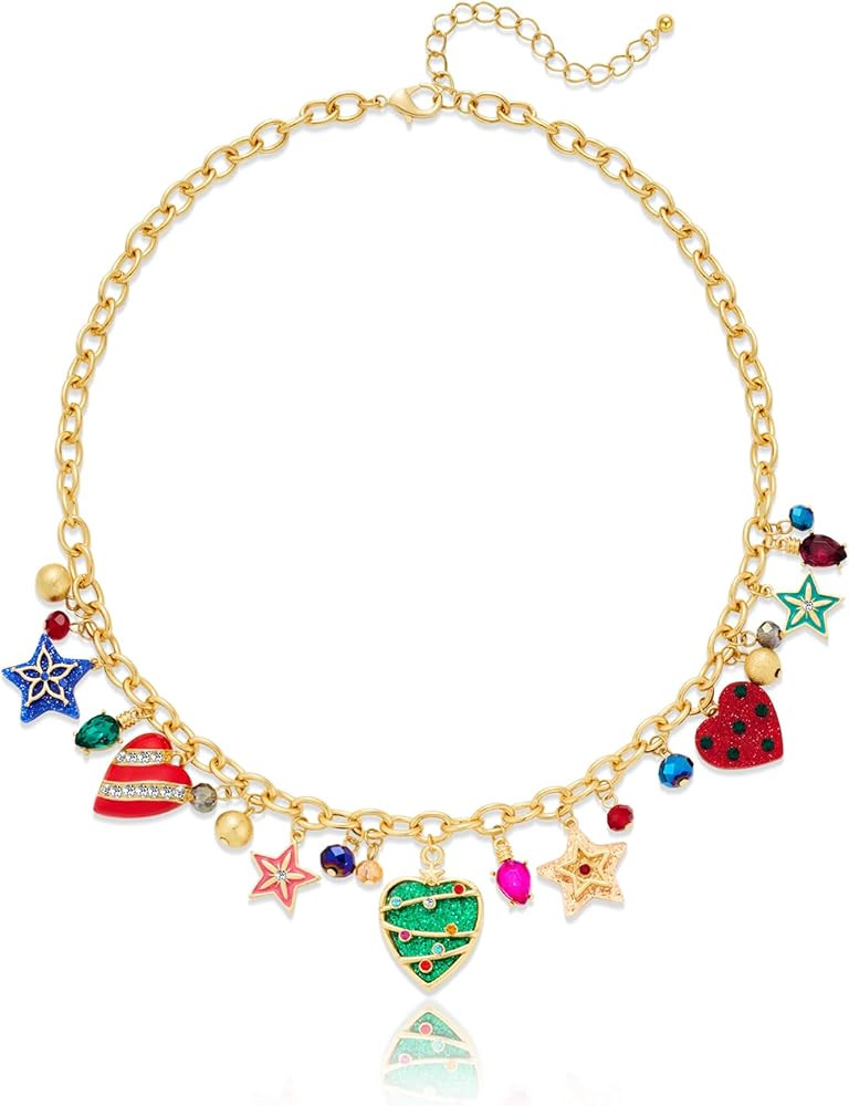 LILIE&WHITE Christmas Necklaces for Women With Colorful Charms Necklaces Fashion Holiday Party Je... | Amazon (US)