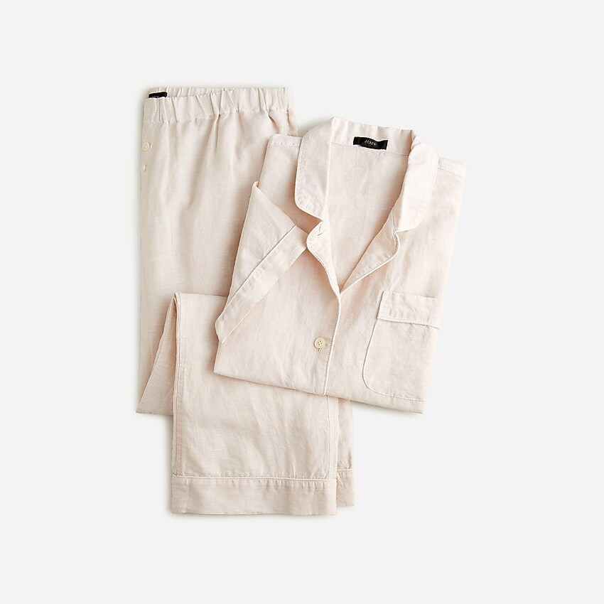 J.Crew: Cotton-linen Short-sleeve Pajama Set For Women | J. Crew US