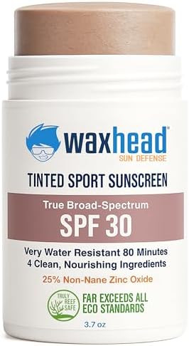 Waxhead Tinted Zinc Oxide Sunscreen Stick for Face SPF 30, Jumbo 3.7 oz | 4-Ingredient Mineral, R... | Amazon (US)