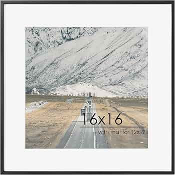 16x16 Metal Square Picture Frame For Wall With Mat For 12x12, 16''x16'' Aluminum Photo Frames Wit... | Amazon (US)