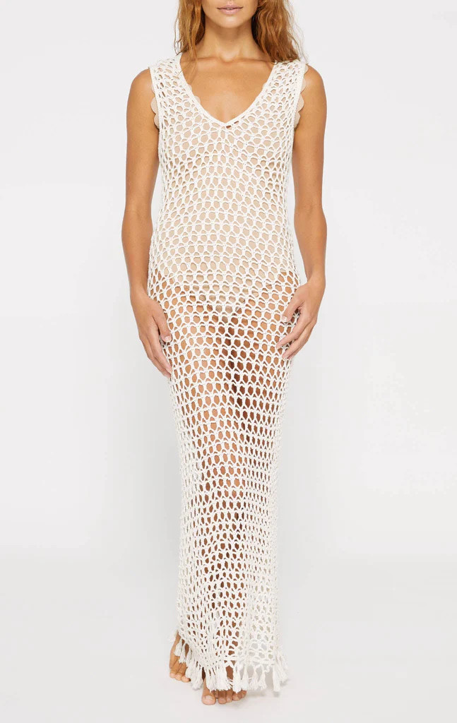 Crochet Sleeveless Dress in Natural | Marysia Swim