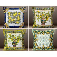 Lemon Couch Decor, Slice Cushion Case, Citrus Outdoor Pillow, Yellow Floral Lime Patio Living Room Gift For Mom | Etsy (US)