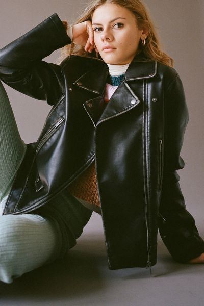 UO Stevie Faux Leather Moto Jacket | Urban Outfitters (US and RoW)