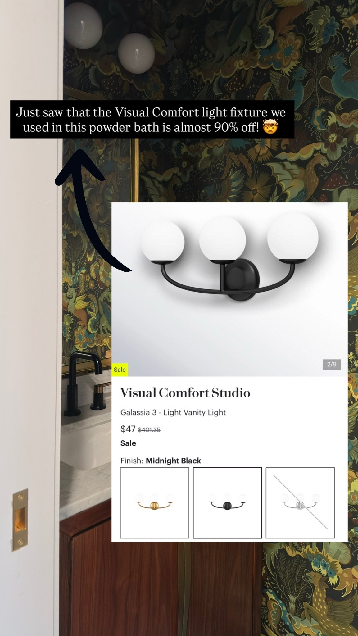 Whoa. Major sale alert! This bathroom vanity light from Visual Comfort is now less than $50! 🤯

#LTKHome #LTKSaleAlert