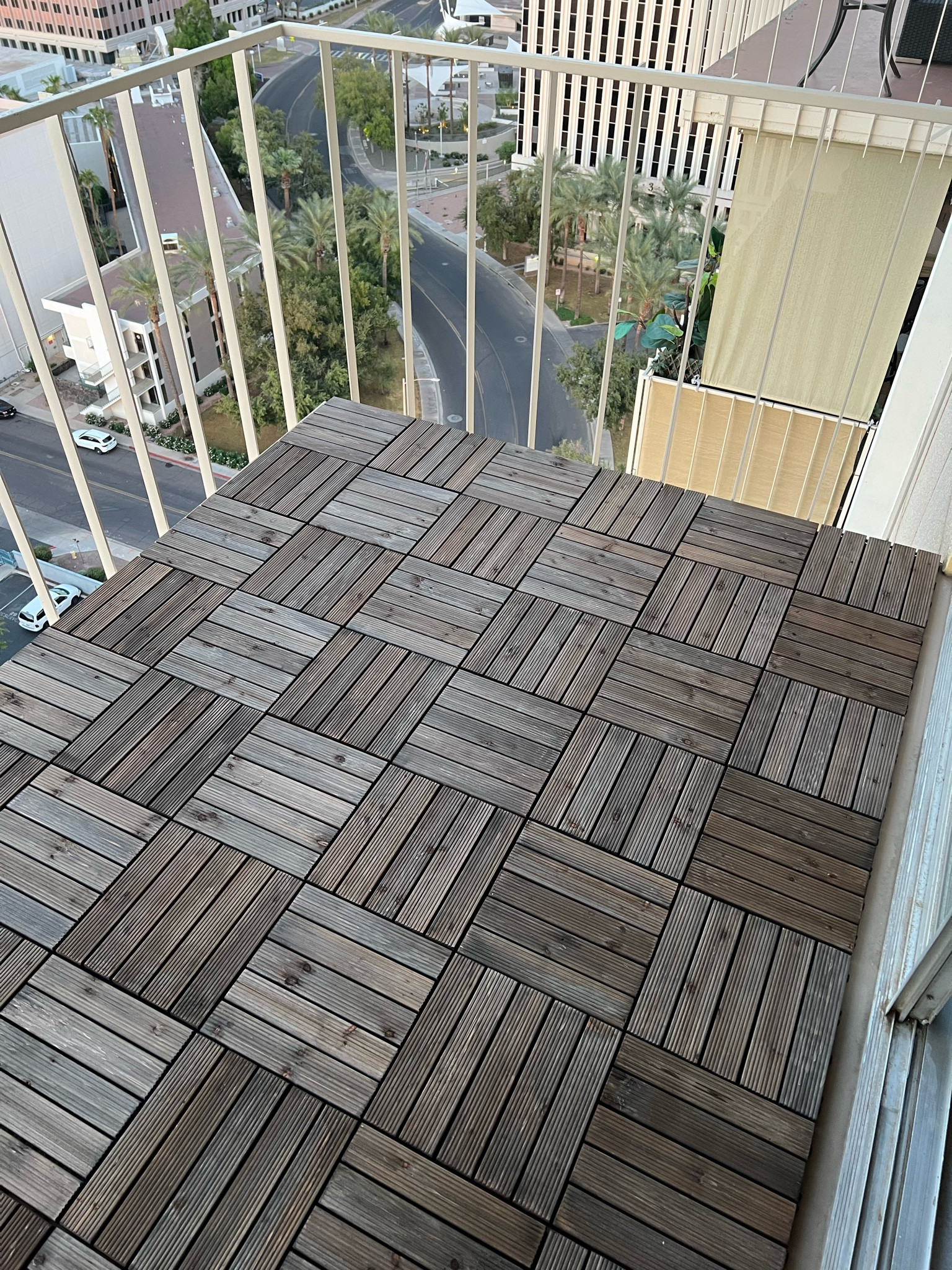 Outdoor flooring sale 🪵 I got black wood and it took less than 20 minutes to install 