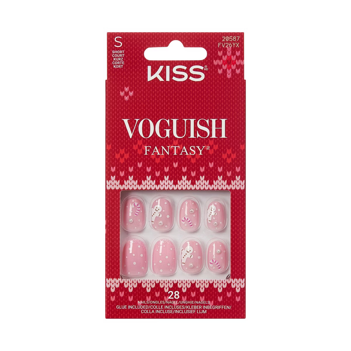 Kiss Nails Voguish Fantasy Fake Nails - Ho Ho Holiday - 33ct | Target