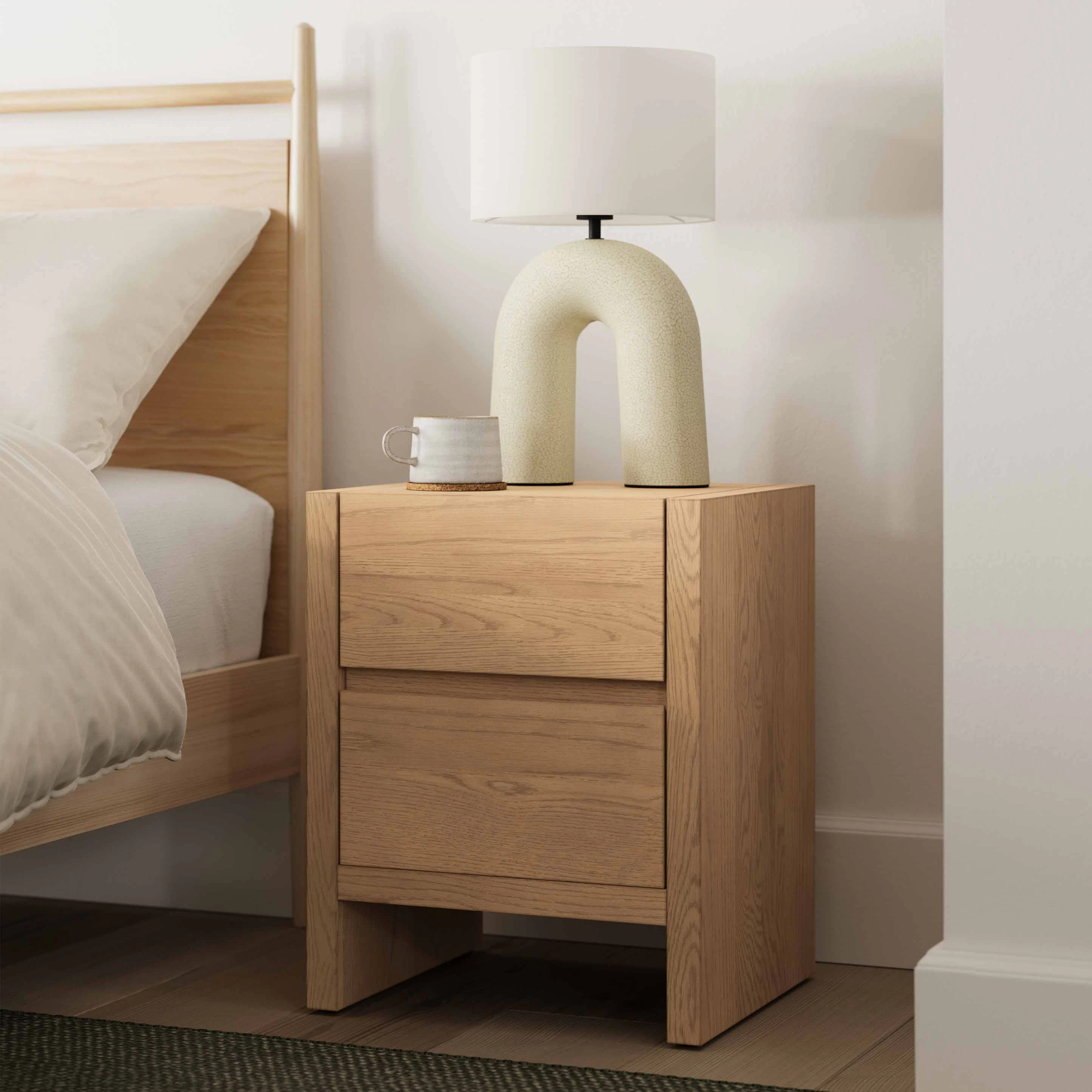 Leif 2-Drawer Nightstand - White Oak | Article
