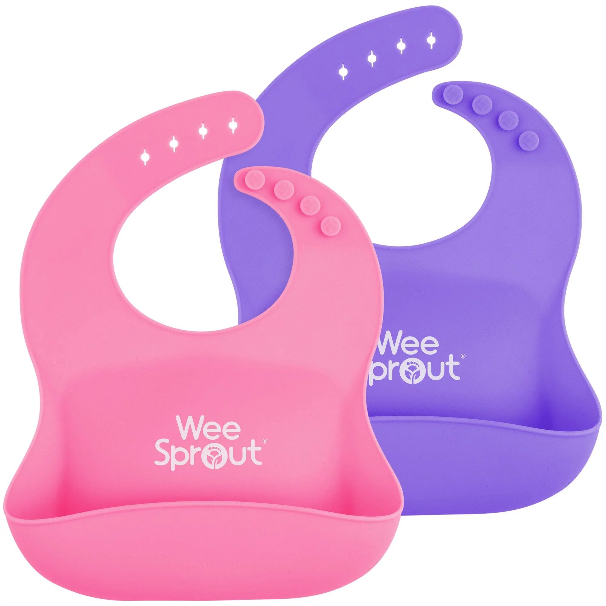 WEESPROUT Waterproof Silicone Baby Bibs | Set of 2 | Quick & Easy to Clean | Silky Soft & Comfort... | Walmart (US)