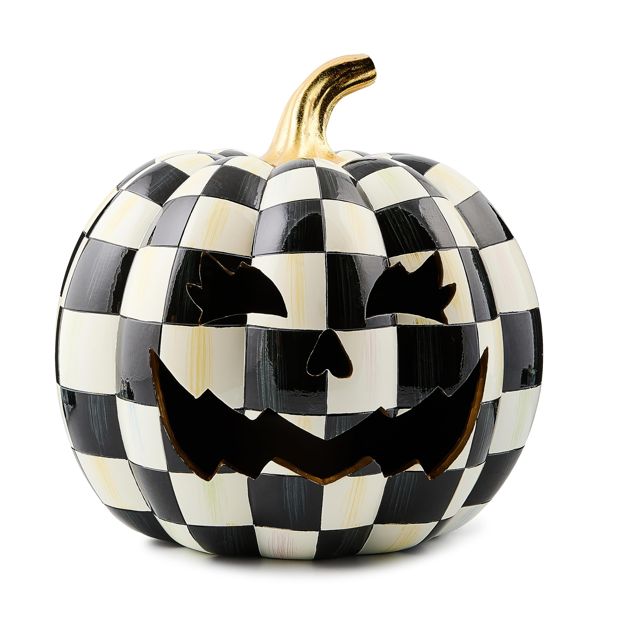 MACKENZIE-CHILDS Illuminated Jack O’ Lantern, Halloween Home Decor, Black-and-White Courtly Che... | Amazon (US)
