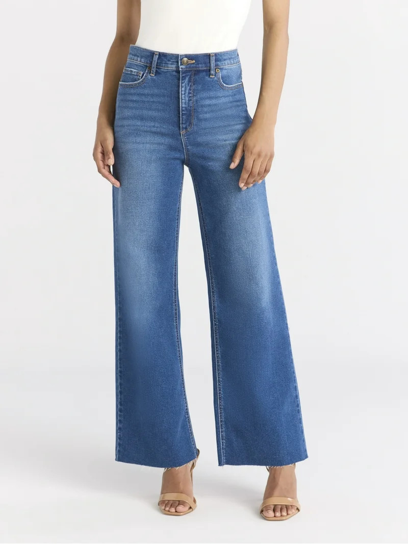 Sofia by Sofia Vergara Women's Margot Wide Crop Super High Rise Jeans, Sizes 0-18 | Walmart (US)