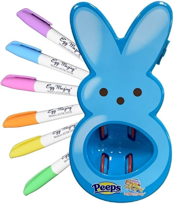 Eggmazing Egg Decorator - Peeps Bunny - Arts and Craft Set Includes 6 Colorful Quick Drying, Non-... | Amazon (US)