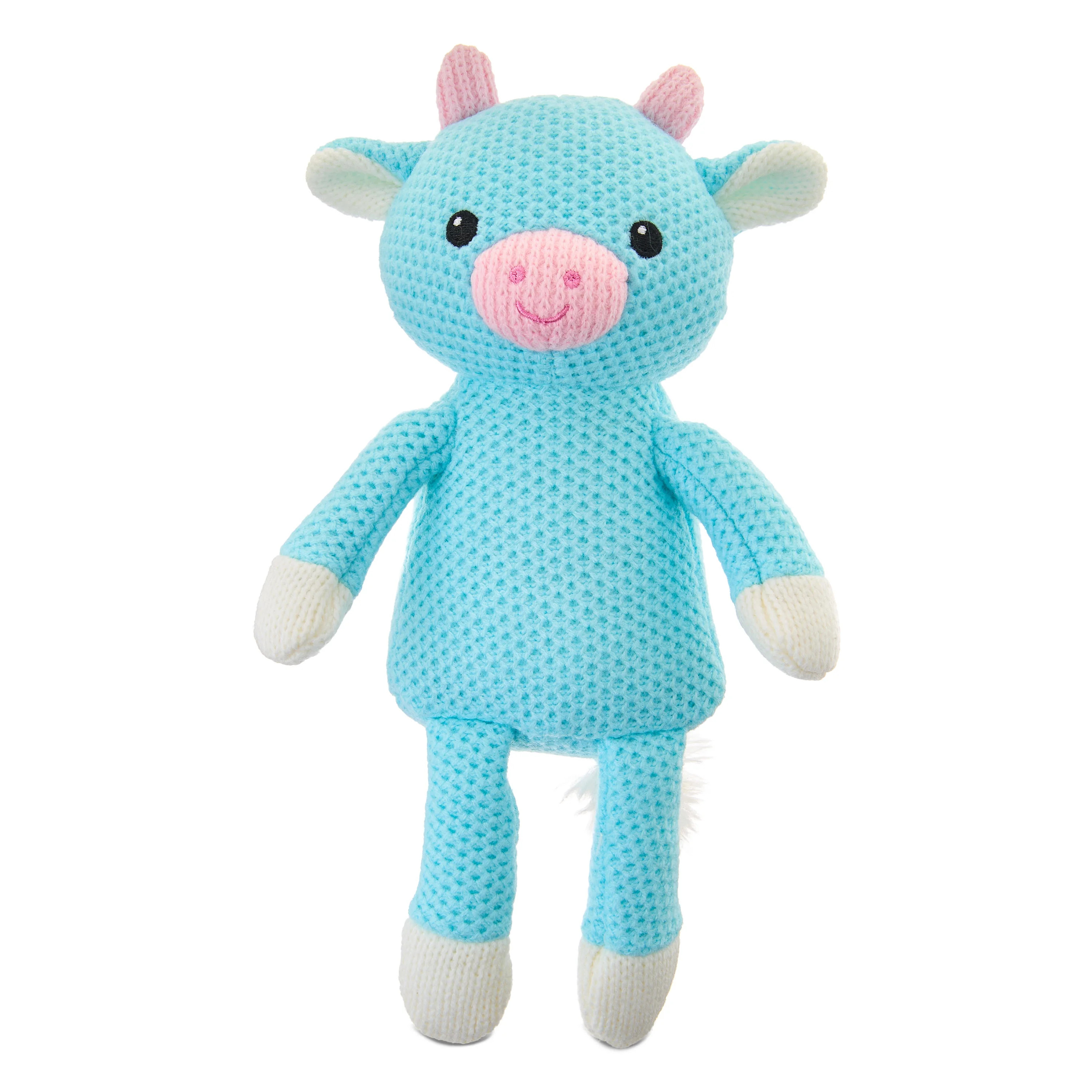 Small Knit Cow Plush, Blue, 10.5", Easter by Way To Celebrate | Walmart (US)