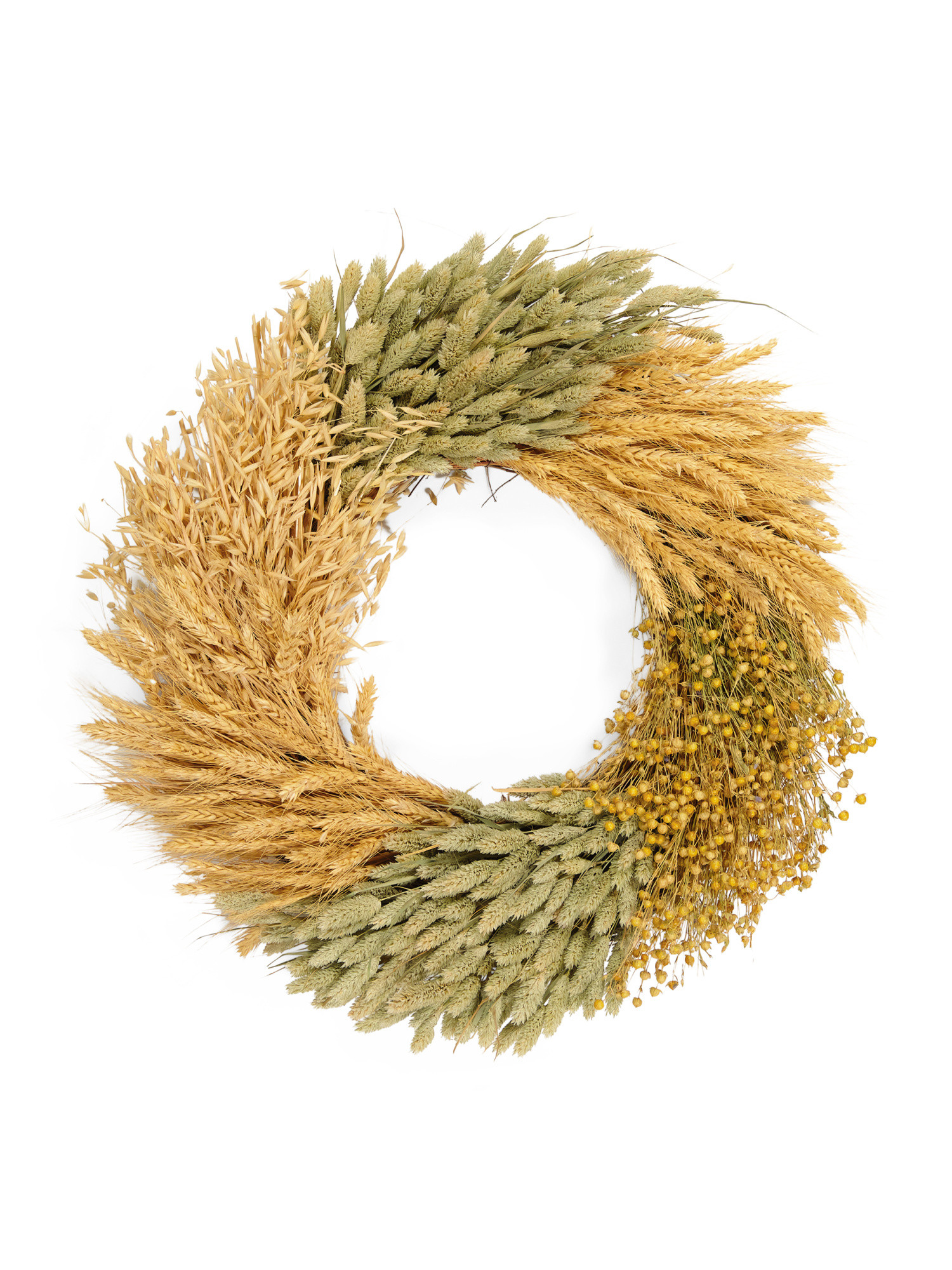 22in Natural Dried Oat Wheat Flax Wreath | TJ Maxx