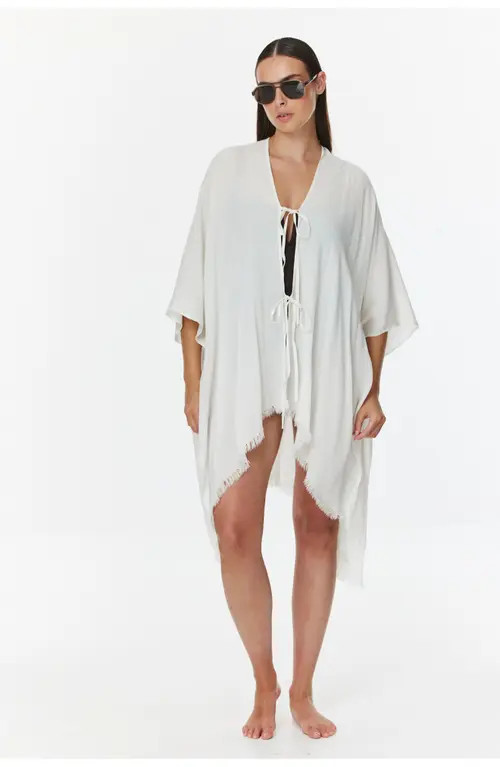 Gottex Beach Life Solena Open Tie Top Cover-Up in White at Nordstrom | Nordstrom