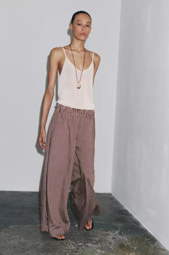 ZW COLLECTION STRIPED FLOWY PANTS | Zara US