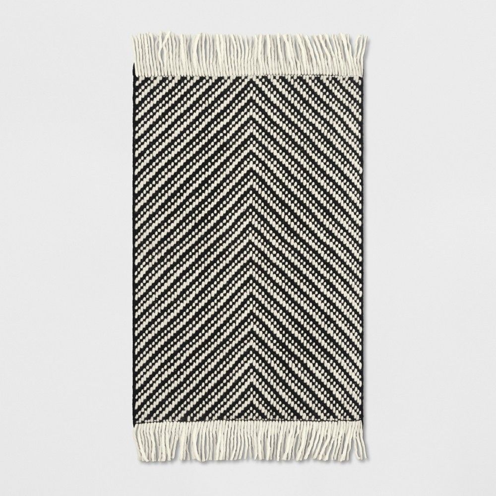 2'X3' Chevron Woven Accent Rug Black/White - Project 62 | Target