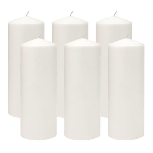 Stonebriar Unscented White Tall Pillar Candles, 80 Hour Burning Candle Pillars, Perfect for Decor, Weddings, Emergencies 3" X 8", 6 count | Amazon (US)
