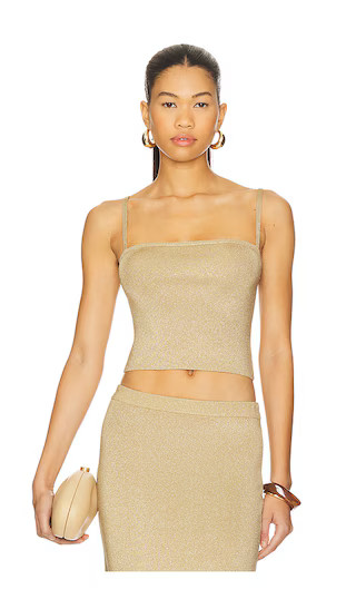 Carla Tank in Gold | Revolve Clothing (Global)