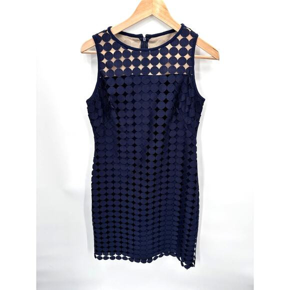 LAUREN RALPH LAUREN Melia Circle Overlay Navy Sheath Shift Dress // 6 | Poshmark
