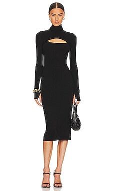 L'AGENCE Kirby Cut Out Knit Dress in Black from Revolve.com | Revolve Clothing (Global)