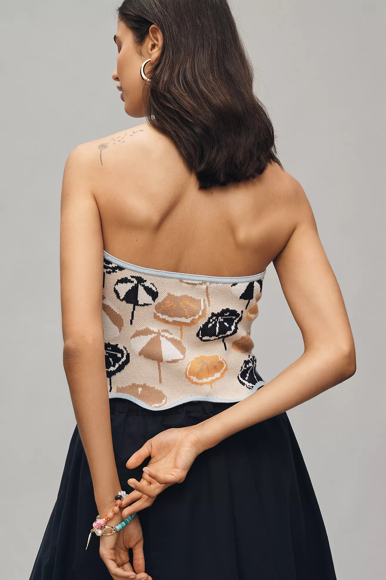 Agathe Marty Printed Scallop Sweater Tube Top | Anthropologie (US)