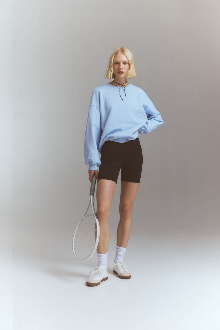 Oversized Sports Sweatshirt - Light blue - Ladies | H&M US | H&M (US + CA)