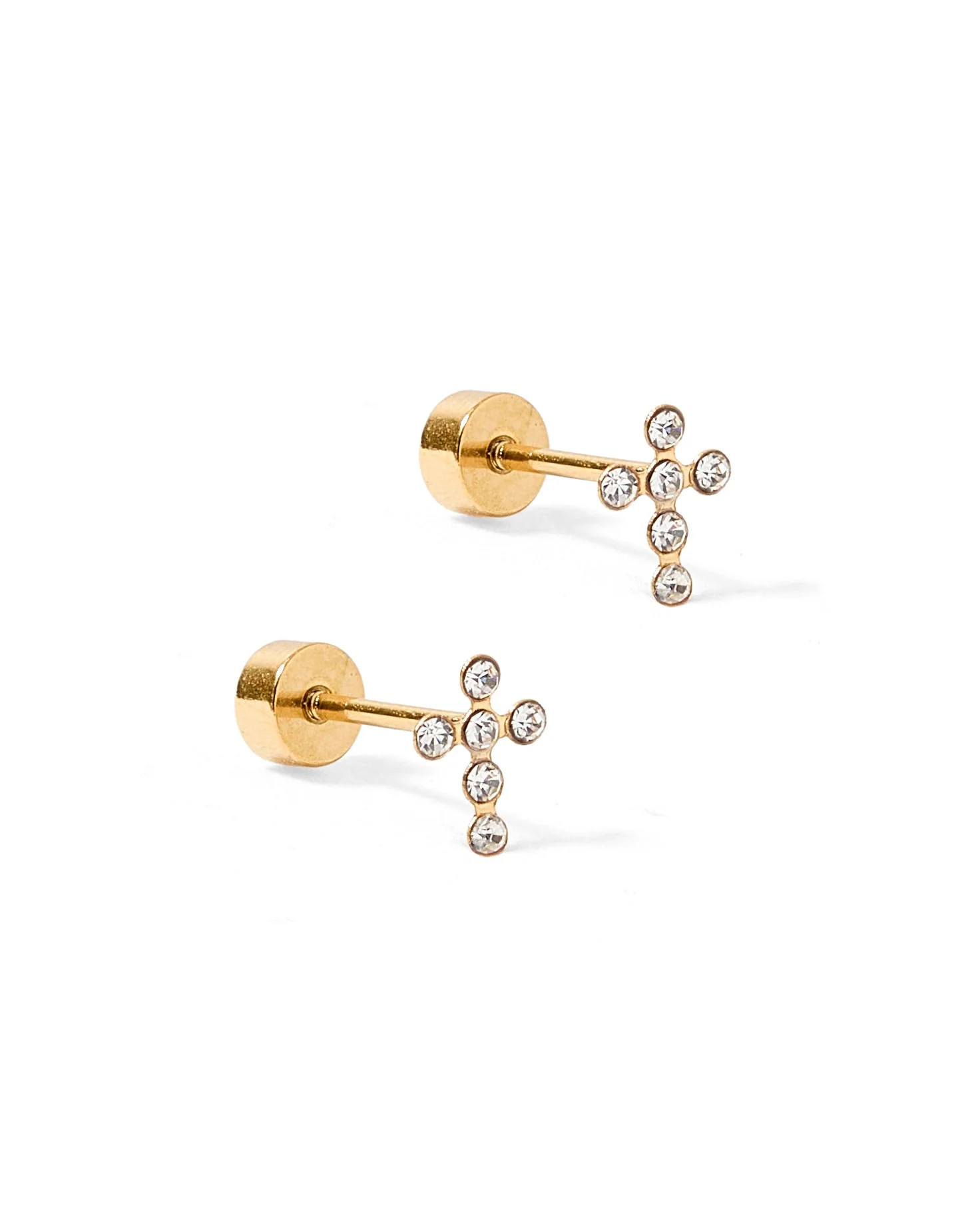 Screwback Stud Earrings - Clara Cross - Shop LINNY CO | LINNY CO LLC
