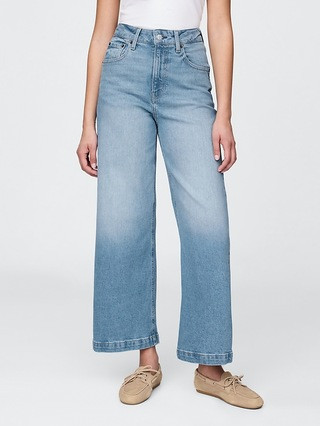 Curvy High Stride Wide-Leg Ankle Jeans | Gap (US)