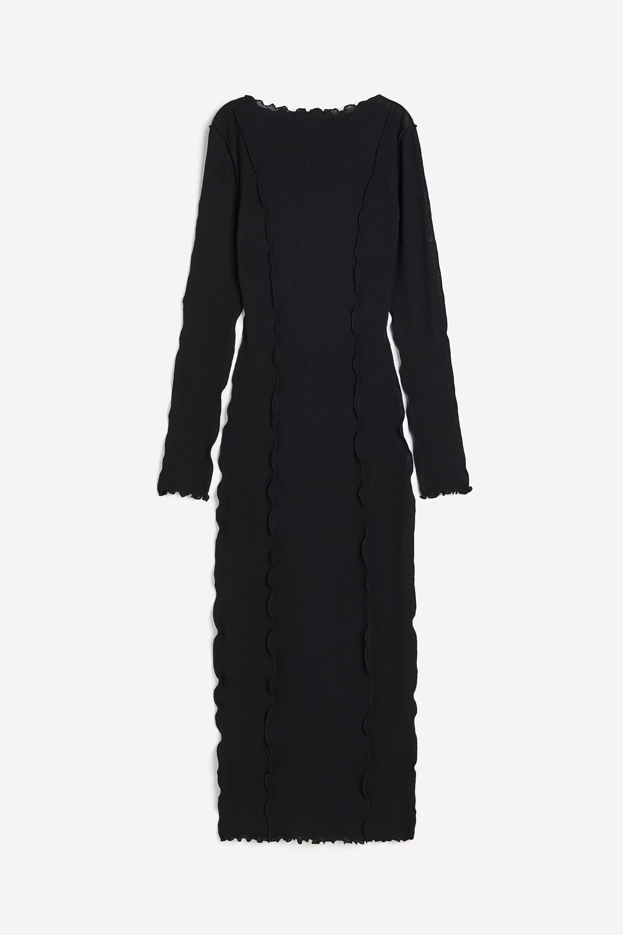 Overlock-detail Rib-knit Dress | H&M (US + CA)