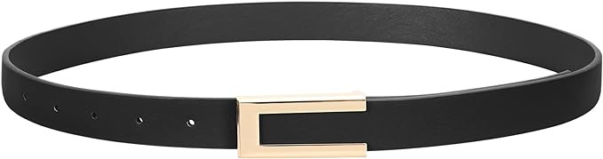 SUOSDEY Women Leather Belts for Dress Jeans Belt with Gold Buckle Belts for Women | Amazon (US)